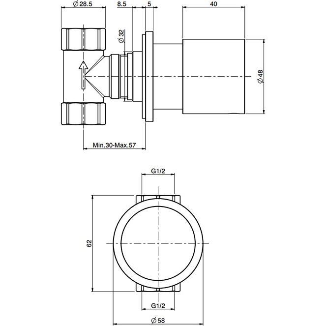 Запорный вентиль 1/2" Fima Carlo Frattini Flo F3243/1OR (золотой) 